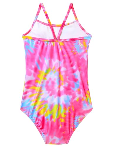 Image of Girls Bathing Suits Colorful Swimsuits with UPF 50 + Sun Protection Sleeveless Toddler Kids One Piece Swimwear
