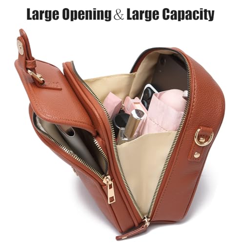 Collaboraten1 Crossbody Leather Bag, Small Messenger Bag Crossbody Bag, Vintage Cross Body Shoulder Purse with Card Slots3