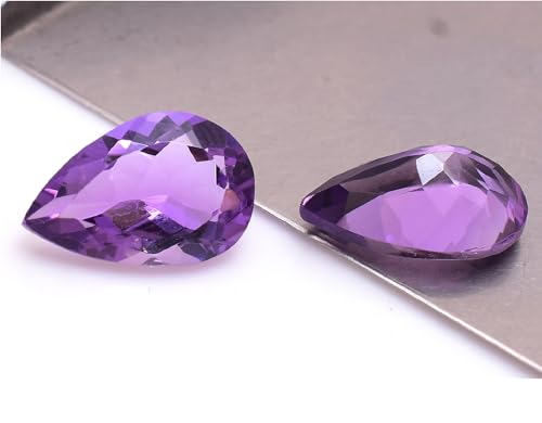 Myhealingworld MHW0344 Aaa Quality Calibrated Natural Amethyst Pear 10X14 Mm Brilliant Cut Loose Gemstone Healing Crystals Violet Amethyst Birthstone Chakra Healing thumb #2