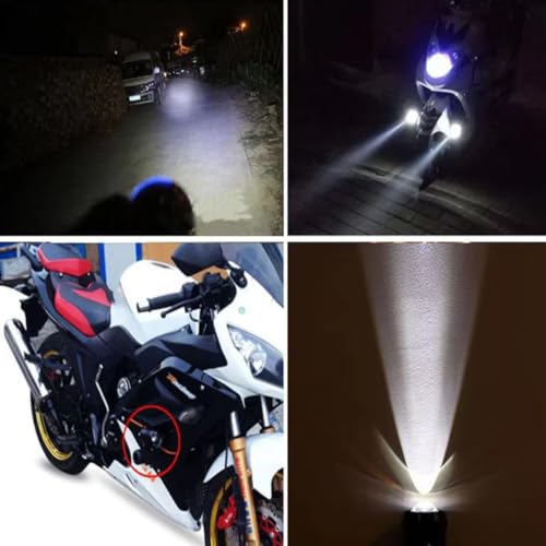 Image of AUTOPOWERZ Universal 20W Projector Spot LED Fog Light | White High Brightness Auxiliary Lamp | Waterproof Dustproof | 12V DC Power with Switch | Suitable for All Bikes & Motorcycles | Pack of 2