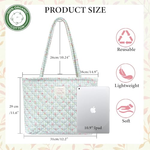 Image of Sunwel Fashion Top Zipper Floral Quilted Bag Small Tote Bag for Women
