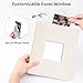 Vienrose Fabric Cover Photo Album 4x6 with Front Window, 300 Picture Pockets and 100 Message Card Slots for Wedding Baby Family, Beige
