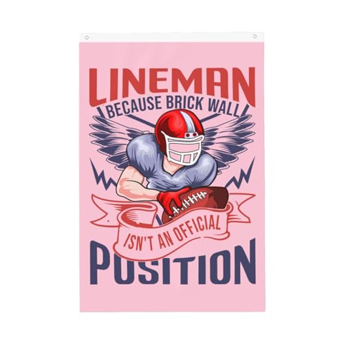 Lineman Brick Wall Rugby Flag 2x3FT Indoor/Outdoor Decor