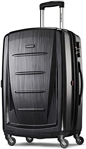 Samsonite Winfield 2 Hardside Expandable Luggage with Spinner Wheels, Checked-Medium 24-Inch, Brushed Anthracite