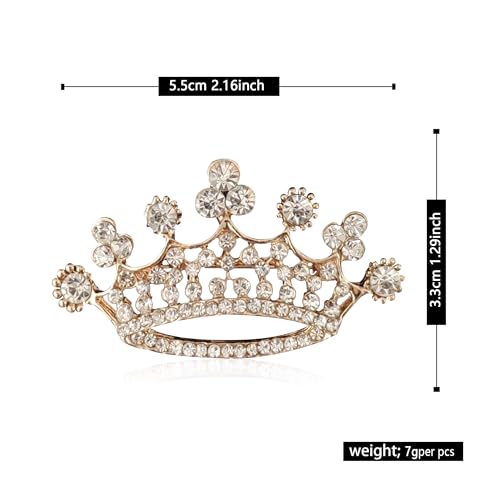 Image of GBAHFY Crystal Rhinestone Princess Queen Crown Brooch Pin for Women - Tiara for Wedding Party Banquet Birthday