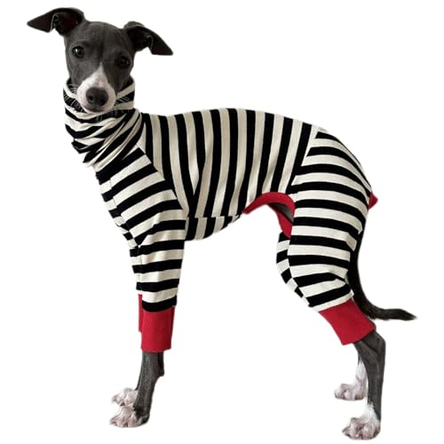 HQREA Italian Greyhound Sweater Onesie Clothes,Long Sleeve Turtleneck Whippet Pajamas Shirt,Classic...