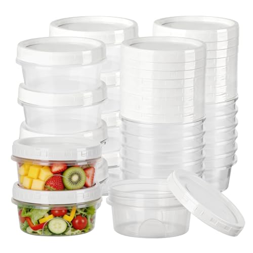VINATO 18 Piezas Contenedores de Alimentos Pequeños, 300ml Recipientes de Plástico para Alimentos con Tapas a Fugas Prueba Tarrinas de Plastico Apilables para Lavavajillas, Microondas y Congelador