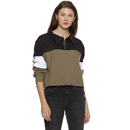 Image of PINACOLADA Women Red Crop Casual Sweatshirt