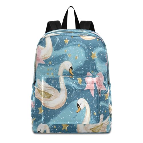 Dussdil Bows Cute Swans Stars (1) Kids Backpack Backpacks for Boys Girls Teen School Bookbag Laptop Bag Daypack Large Travel Sports Bags