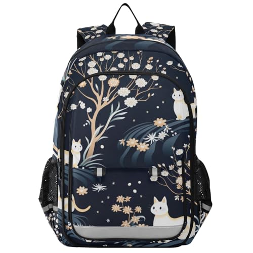 Sac à dos pour adolescents chats noirs pour le collège et les loisirs