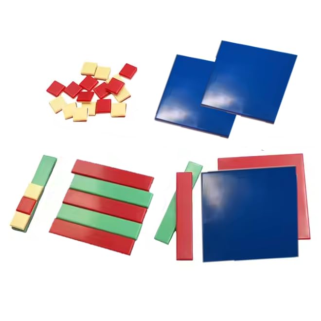 Algebra Tiles 32pc Set - plavalmat® Single-Variable Essential Introductory Kit, Cost-Effective Maths Manipulative