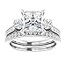 925 Silver 10K/14K/18K Solid White Gold Handmade Engagement Ring 2.5 CT Princess Cut Moissanite Diamond Solitaire Wedding/Bridal Rings Set for Women/Her Propose Ring (9)
