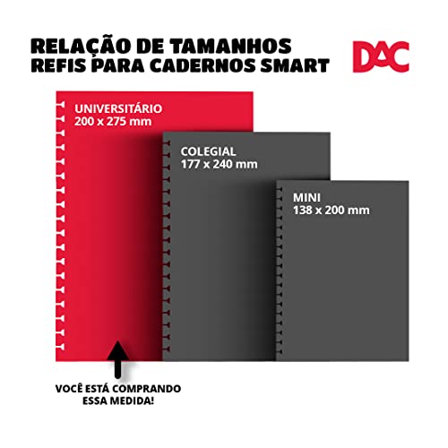 DAC Refil de Folhas Caderno Universitário Smart 48 Folhas Azul - 1819RE