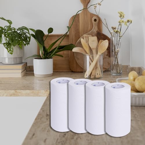 Image of Softouch 4 Rolls 2 Ply Kitchen Towel Tissue Paper Roll 65 Sheet Per Roll