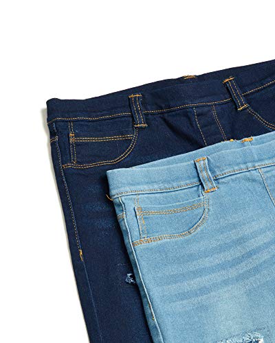 Real Love Girls Jeans - 2 Pack Comfortable Denim Stretch Skinny Fit Girls Leggings Jeggings with Pockets (Sizes: 7-16)2
