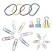 240 Pcs Paper Clips Large Binder Clips and Rubber Bands Set, Cute Assorted Sizes Colored Paperclips Paper Clamps with Box for Office, Desk School and Teacher Supplies