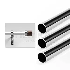 Herrlich Homes Stainless Steel Window/Door Curtain Rods and Pipes for Home and Office (Pipe Only) - Silver Finish (6 feet, 2 Pipes)