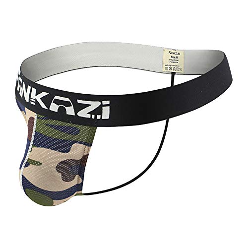 Hansber Men's Sexy Camo Jockstrap Underwear Jock Strap G-String Boxer Briefs Athletic Supporter