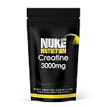 Nuke Nutrition Creatine Tablets 3000mg - 60 Tablets - Pure Creatine Monohydrate Supplements to Boost Muscle Mass, Bulk & Strength - Excellent Pre Workout for Men & Women - Boost Energy & Performance