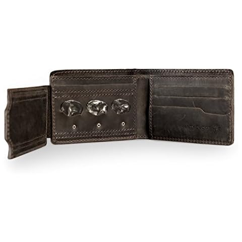 Anthology Gear Full Grain Leather Bi-fold Wallet with Guitar Pick Holder (Aged Steel) Cover