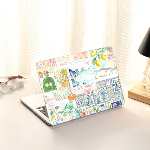 Image of AKIT for MacBook Air 15 inch Case M5 M4 M3 M2 Chip 2026-2023, Blue Stamp | A3448 A3241 A3114 A2941, Cute Unique Pattern Hard Shell Laptop Case+Keyboard Cover+Screen Protector for MacBook Air 15 inch
