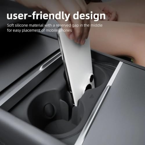 Console centrale porte-gobelet silicone Tesla Model Y Juniper 2025 premium
