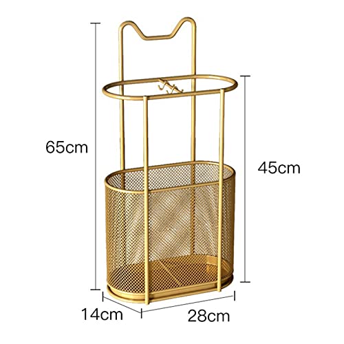 Porte-parapluies avec bac collecteur d'eau et support accessoires intégré - 3