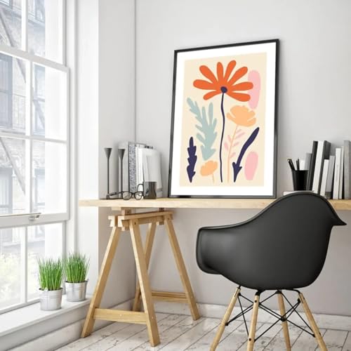 Affiches abstraites de marché aux fleurs toile 60x110 cm sans cadre pour salon