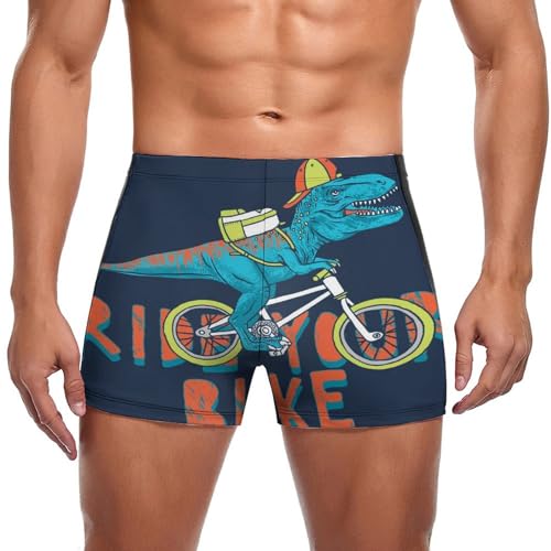 Maillot de bain homme imprimé dinosaure avec doublure en mesh respirant et taille élastique