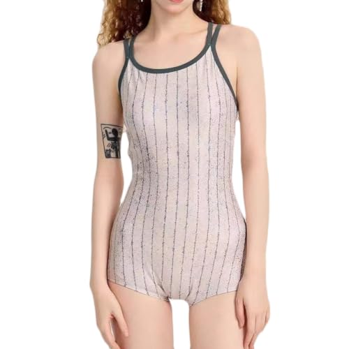 Maillot de bain une pièce à rayures verticales idéal pour vos séances de bronzage