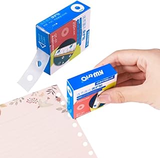 Fuyamp 500 Pcs Loose-Leaf Paper Hole Reinforcement Round Labels Stickers, PVC Waterproof Self Adhesive Ring Hole Punch Protector Stickers for Office Home School Supplies(Clear)