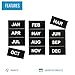 MasterVision Interchangeable Magnetic Board Accessories, Months of Year, Black/White, 2