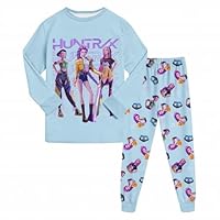 Kpop Demon Hunters pjs, K-Kpop Pjs Set 2 Pieces Printed Outfit Pyjamas 2Pieces Tracksuit Sleepwear