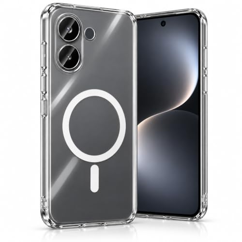 Xiaomi Poco X8 Pro ile uyumlu Şeffaf Kılıf MagSafe Uyumlu Güçlü Mıknatıslı Wireless Şarj Destekli Crystal Clear İnce Sert Arka Kapak Kamera Lens Korumalı Darbe Emici Kılıf