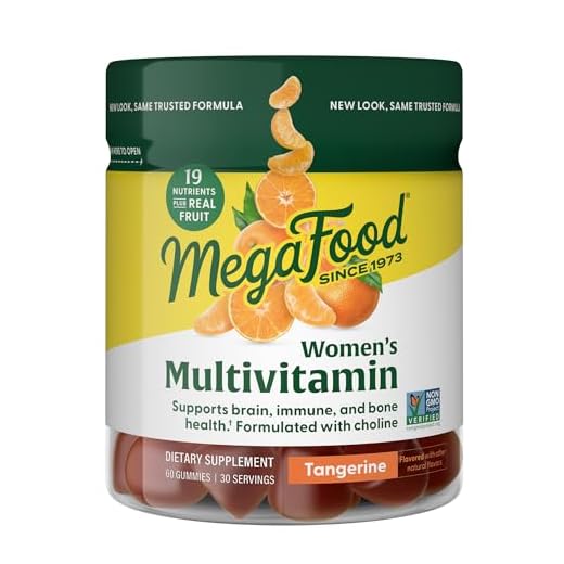 MegaFood Women's Multi - Multivitamin for Women - Gummy Vitamins - Vitamin C, Vitamin D, Zinc, Vitamin B12 & Choline - Immune Support & Bone Health - Vegetarian - Tangerine - 60 Gummies (30 Servings)