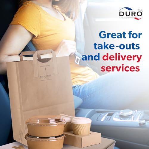 Duro 5775 70 Lb Brown Paper Bags With Handles 50 Count-1/6 Dubl Life Paper Sacks Kraft Bags, Large Grocery Bags thumb #7