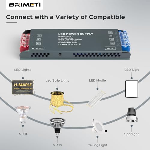Transformateur 220V 24V LED Driver 200W convertisseur AC DC transfo - 3