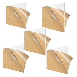 SHULI 5-delig helder acrylplaatpaneel plexiglas transparant bord voor borden, doe-het-zelf-display 10 cm (3,9 inch) x 10…