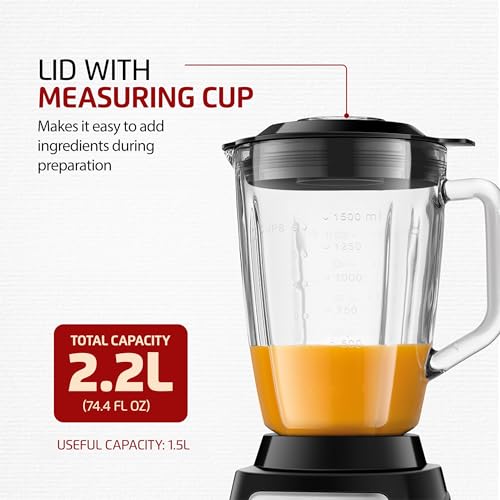 MONDIAL Liquidificador Turbo Glass Jarra de Vidro, Preto/Inox, 1400W, 220V - L-1400 GI glide