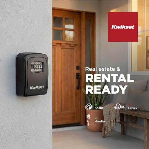 Kwikset Wall Mount Key Storage Lock Box, Combination, 3-9/16", Black | Resettable 4-Digit Code Holds Multiple Keys and Fobs; Weather-Resistant Shell for Realtors and Caregivers - image 5