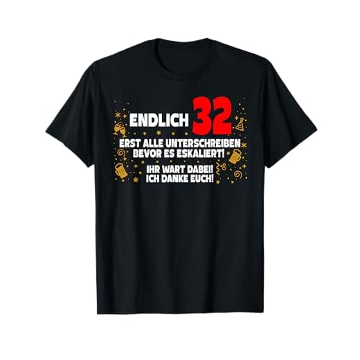 Por fin 32 libro de visitas para firmar 32 cumpleaños Camiseta