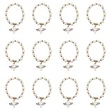 12 pulseras colgantes de ángel blanco son recuerdos importantes para bautizos y eventos religiosos.