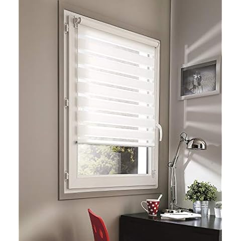 Madecostore Day/Night Roller Blind, White, 45 x 160 cm (W x H x D) Cover