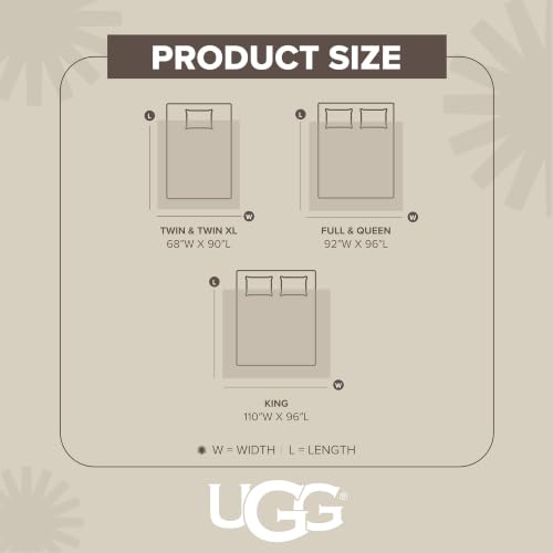 UGG 23743 Aimee King Basic Steppdecke, maschinenwaschbar, gesteppt, feuchtigkeitsableitend, weich, kühlender Stoff, Hotelstil, 269,2 x 243… – Ansicht 3