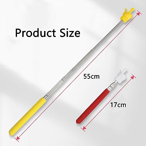4 Stück Teleskop Lehrer Zeiger, Zeigestab Ausziehbar Teleskop Zeigestab, Ausziehbare Hand Zeiger Finger Zeigestock, Ausziehbar Lehrzeiger Edelstahl Zeiger für Klassenzimmer Präsentation Lehrerhilfen