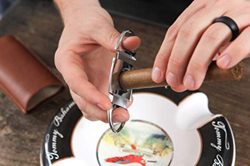 Classic Cigar Cutter Stainless Steel Sharp Guillotine Blades With Polished Chrome Finish By Case Elegance #TOP1