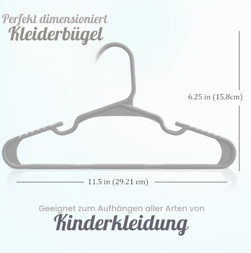 Utopia Home Packung mit 20 Kinderkleiderbügeln - 11,5“ Baby- und Kinderkleiderbügel aus Kunststoff für den Kleiderschrank… – Ansicht 3
