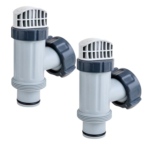 Lot de 2 raccords de tuyau de piscine - Valve à piston de piscine - Accessoires de piscine - Pour pompe à filtre Intex 28635EG 28633EG - Vanne d'arrêt pour...