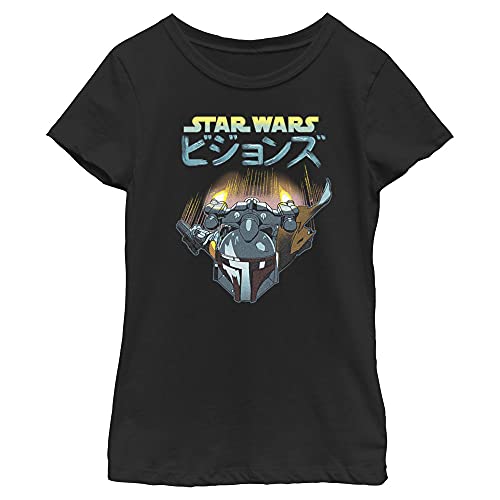 T-shirt Star Wars Visions fille XL noir Premium coton col rond finitions soignées