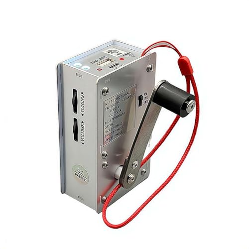 Hand Crank Generator Mini Portable Emergency Power Supply Plasma Lighter Flashlight FM Radio Emergency Power Bank Portable Aluminum Alloy Survival Gear